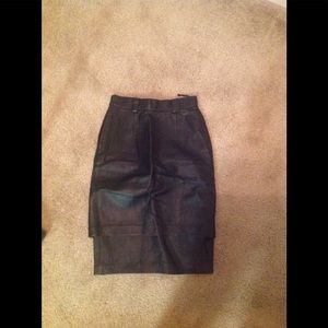 Vintage Genuine Leather Skirt